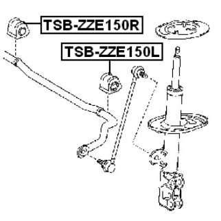 Втулка (сайлентблок) переднего стабилизатора FEBEST TSB-ZZE150L фото 2