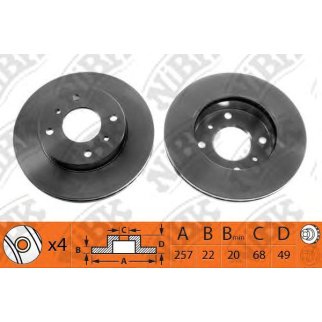 Диск тормозной передний вентилируемый NiBK RN1039 фото