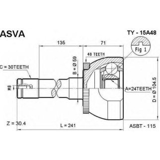 ШРУС наружный ASVA TY-1-5A48 фото