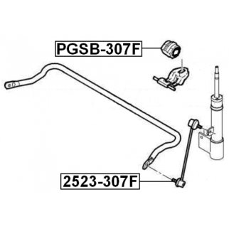 PGSB307F_втулка стабилизатора переднего центральная! d21 Peugeot 307 Sedan 1.4/1.6/1.4HDi 00> фото 2
