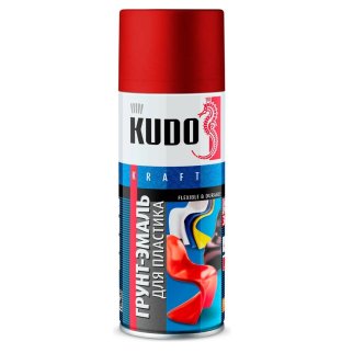 Грунт-Эмаль KUDO для пластика бордовая 520 мл. фото