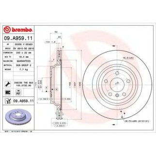 Диск тормозной brembo 09.A959.11 фото
