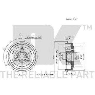 Барабан тормозной задний с подшипником в сборе (165x38,5mm) / CITROEN AX,Saxo,PEUGEOT 106 86~04 фото