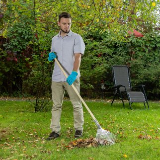 Грабли веерные стальные 300-480мм, 22 плоских зубьев, оцикованные, раздвижные без черенка PALISAD фото 7