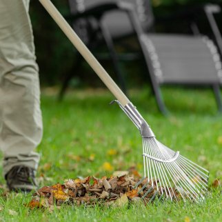 Грабли веерные стальные 300-480мм, 22 плоских зубьев, оцикованные, раздвижные без черенка PALISAD фото 6