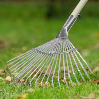 Грабли веерные стальные 300-480мм, 22 плоских зубьев, оцикованные, раздвижные без черенка PALISAD фото 7