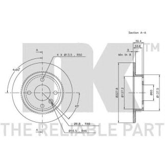 Диск тормозной задний (228x9mm) / VOLVO 440,460,480 86~96 фото