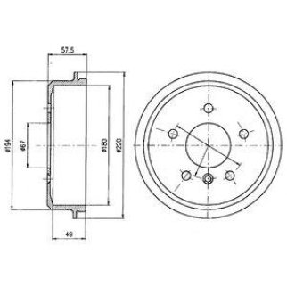 Барабан тормозной DELPHI BF395 фото
