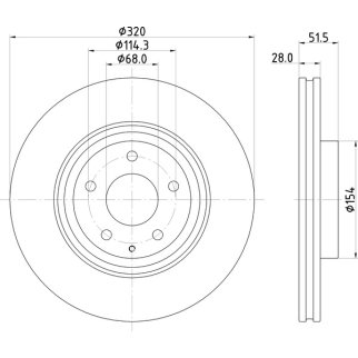 Диск торм. для а/м Mazda CX-9 (16-) перед. d=320 (окраш.) (DF 084419) фото 3