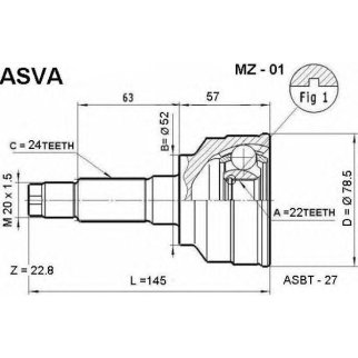 ШРУС наружный ASVA MZ01- фото