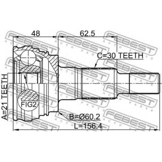 ШРУС НАРУЖНЫЙ21X60.2X30 (FEBEST) фото