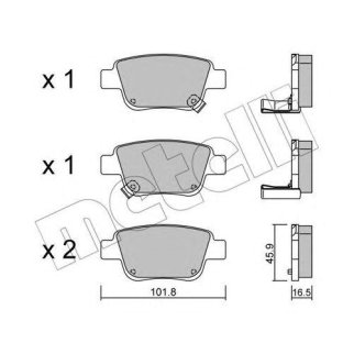 Колодки тормозные к-кт metelli 22-0451-0 фото