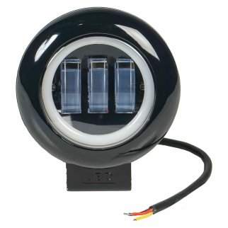 Фара светодиодная круглая, четкая свет. граница+Обод, 30W (115х145х65) 12/24V PRO (ALED017) фото 2