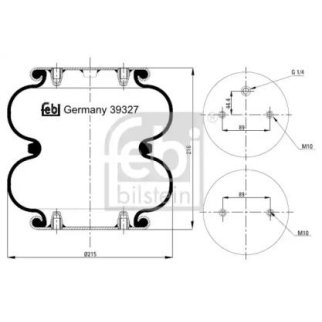 Воздушная подушка (опора пневматическая) FEBI 39327 фото