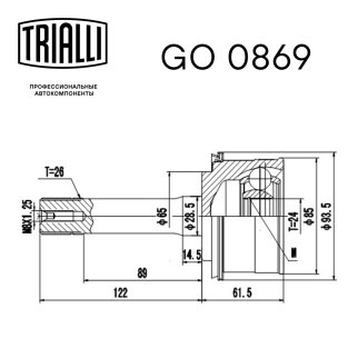 ШРУС наружный TRIALLI GO 0869 фото 3
