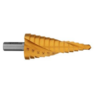 Сверло ступенчатое,6-8-10-12-14-16-18-20-22-24-26-28-30 мм,HSS,спирал.проф.,трехгр.хвост.// Matrix фото 3