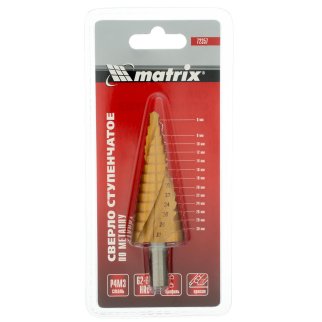 Сверло ступенчатое,6-8-10-12-14-16-18-20-22-24-26-28-30 мм,HSS,спирал.проф.,трехгр.хвост.// Matrix фото 4