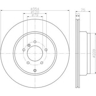 Диск тормозной задний Hella 8DD 355 115-291 фото