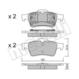 Колодки тормозные задние дисковые к-кт metelli 22-0337-0 фото