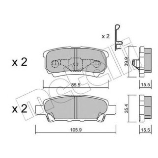 Колодки тормозные задние дисковые к-кт metelli 22-0737-0 фото