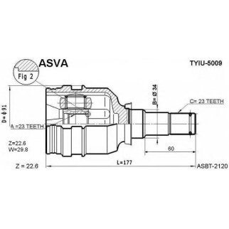 ШРУС внутренний ASVA TYIU-5009 фото