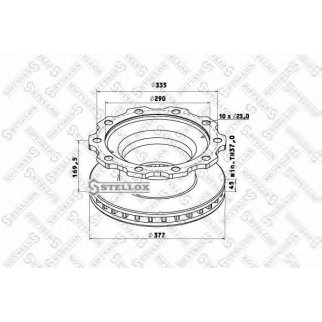 85-00806-SX_диск тормозной !377/ x45/169.5 10n-335-M23BPW SKH Eco SB3745 фото