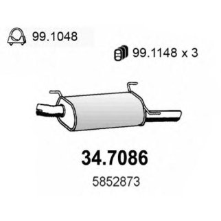 Глушитель основной ASSO 34.7086 фото