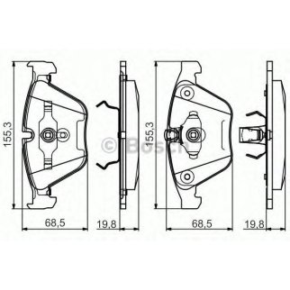 Колодки тормозные передние к-кт BOSCH 0 986 495 082 фото