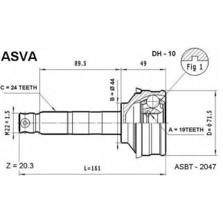 ШРУС НАРУЖНЫЙ 19x44x24 фото