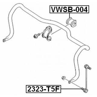 Втулка (сайлентблок) переднего стабилизатора FEBEST VWSB-004 фото 2
