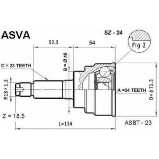 ШРУС наружный ASVA SZ24- фото