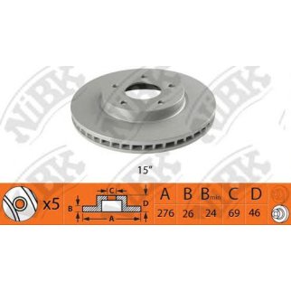 Диск тормозной передний вентилируемый NiBK RN1366 фото