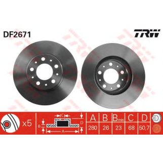 Диск тормозной TRW DF2671 фото