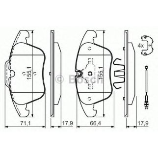 Колодки тормозные передние к-кт BOSCH 0 986 494 371 фото