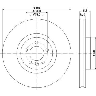 Диск торм. для а/м Land Rover Range Rover (12-)/Sport (13-) перед. d=380 (окраш.) (DF 190519) фото 3
