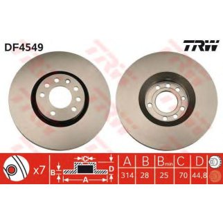 Диск торм.пер.OPEL VECTRA 2.8-3.2 02=> /SAAB 9.3 1.8-2.8 02=> фото