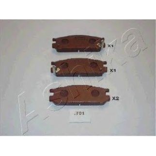 Колодки тормозные задние дисковые к-кт ashika 51-07-701 фото