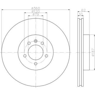 Диск тормозной передний вентилируемый MINTEX MDC1825 фото