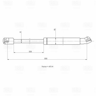 Упор газовый (амортизатор) для а/м Ford Mondeo III (00-) универс. (крышки багажника) (GS 1020) фото 2