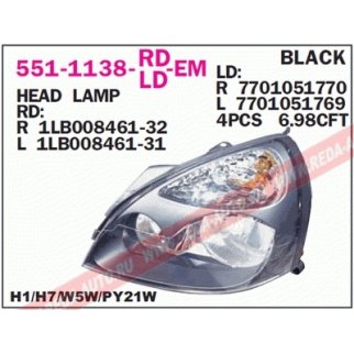 Фара правая DEPO 551-1138R-LD-EM фото