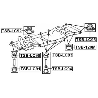 Подушка (опора эластичная) FEBEST TSB-LC91 фото 2 Подушка (опора эластичная) FEBEST TSB-LC91 фото 2