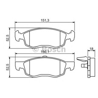 Колодки тормозные передние к-кт BOSCH 0 986 494 197 фото