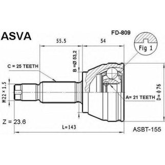 ШРУС наружный ASVA FD-8-09 фото