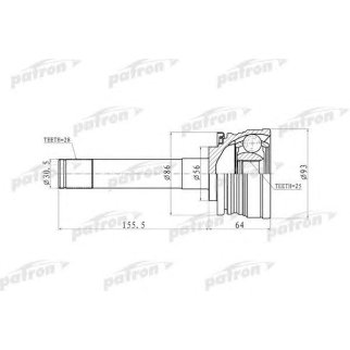 Шрус привода PATRON PCV9316 фото