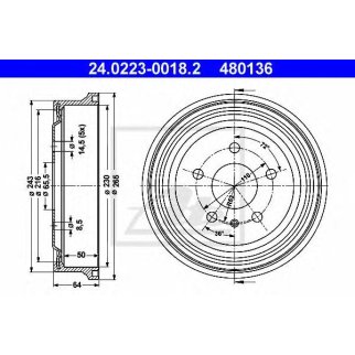 Барабан тормозной ATE 24.0223-0018.2 фото