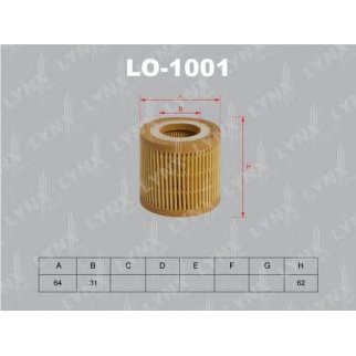 Фильтр масляный LYNXauto LO-1001 фото