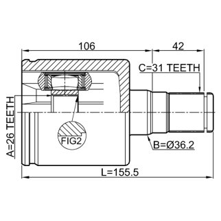 ШРУС внутренний FEBEST 2711-S60IILH фото 2