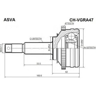 ШРУС наружный ASVA CHRV-GRA47 фото
