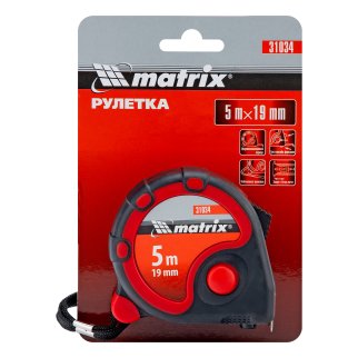 Рулетка 5м 25мм Status 3 fixations, двухкомпонентный корпус, 3фиксации ленты MATRIX фото 7