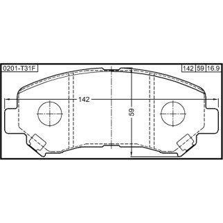 Колодки тормозные передние к-кт FEBEST 0201-T31F фото 2
